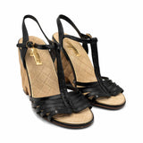 Chanel Quilted Wedge Sandals - Women's 37.5