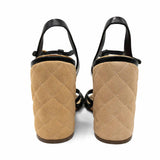 Chanel Quilted Wedge Sandals - Women's 37.5