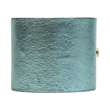 Chanel Blue Leather Hinged Bracelet