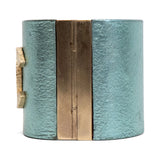 Chanel Blue Leather Hinged Bracelet