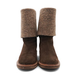 Chanel Foldover Wool Boots - Women's 38.5