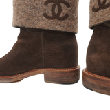 Chanel Foldover Wool Boots - Women's 38.5