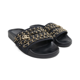 Chanel Chain Link Slides - Women's 37