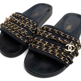 Chanel Chain Link Slides - Women's 37