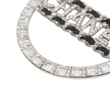 Chanel Crystal Logo Brooch