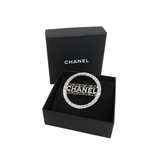 Chanel Crystal Logo Brooch