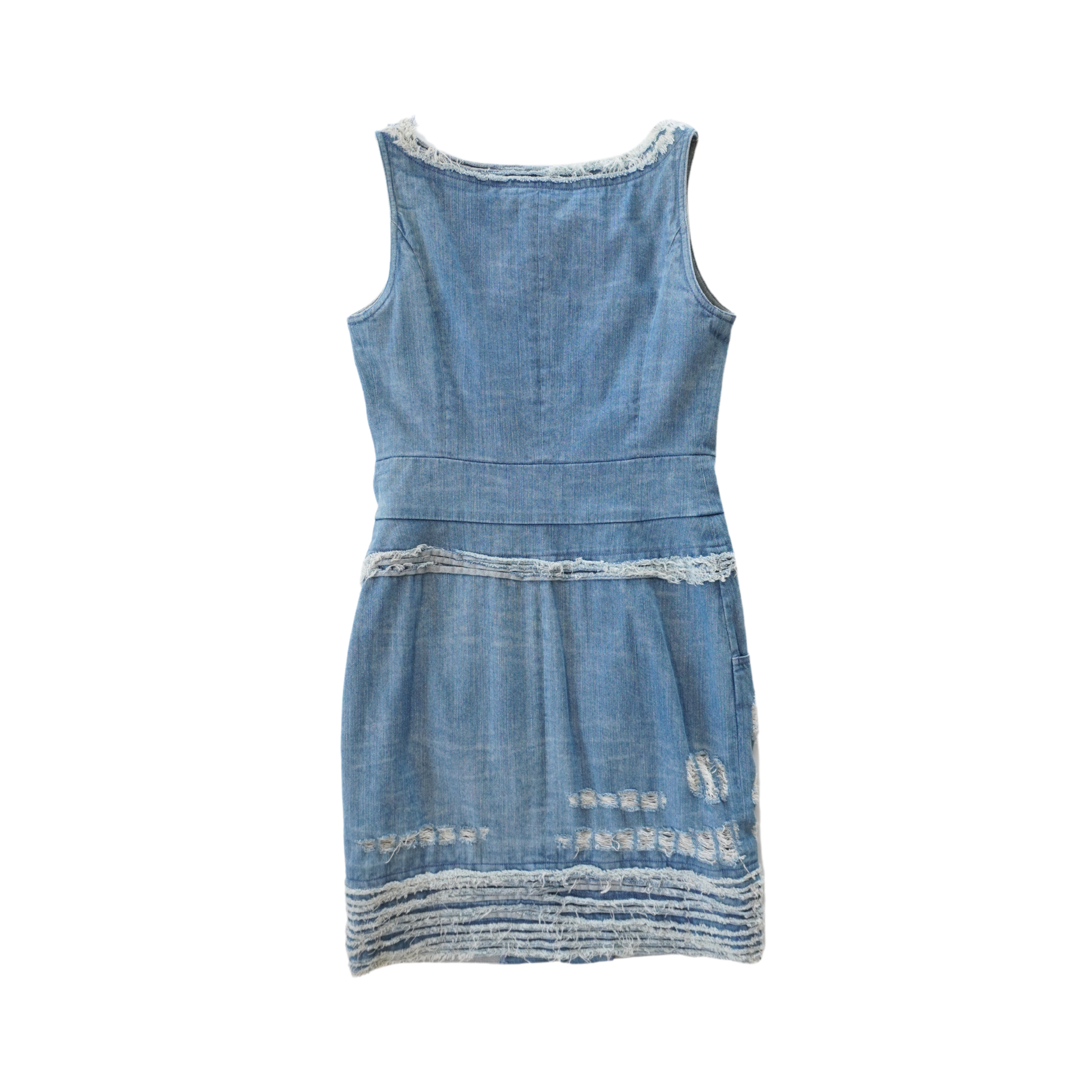 chanel denim dress CHANEL Pre-Owned 1990 CC logo-buttons Denim Dress | Blue