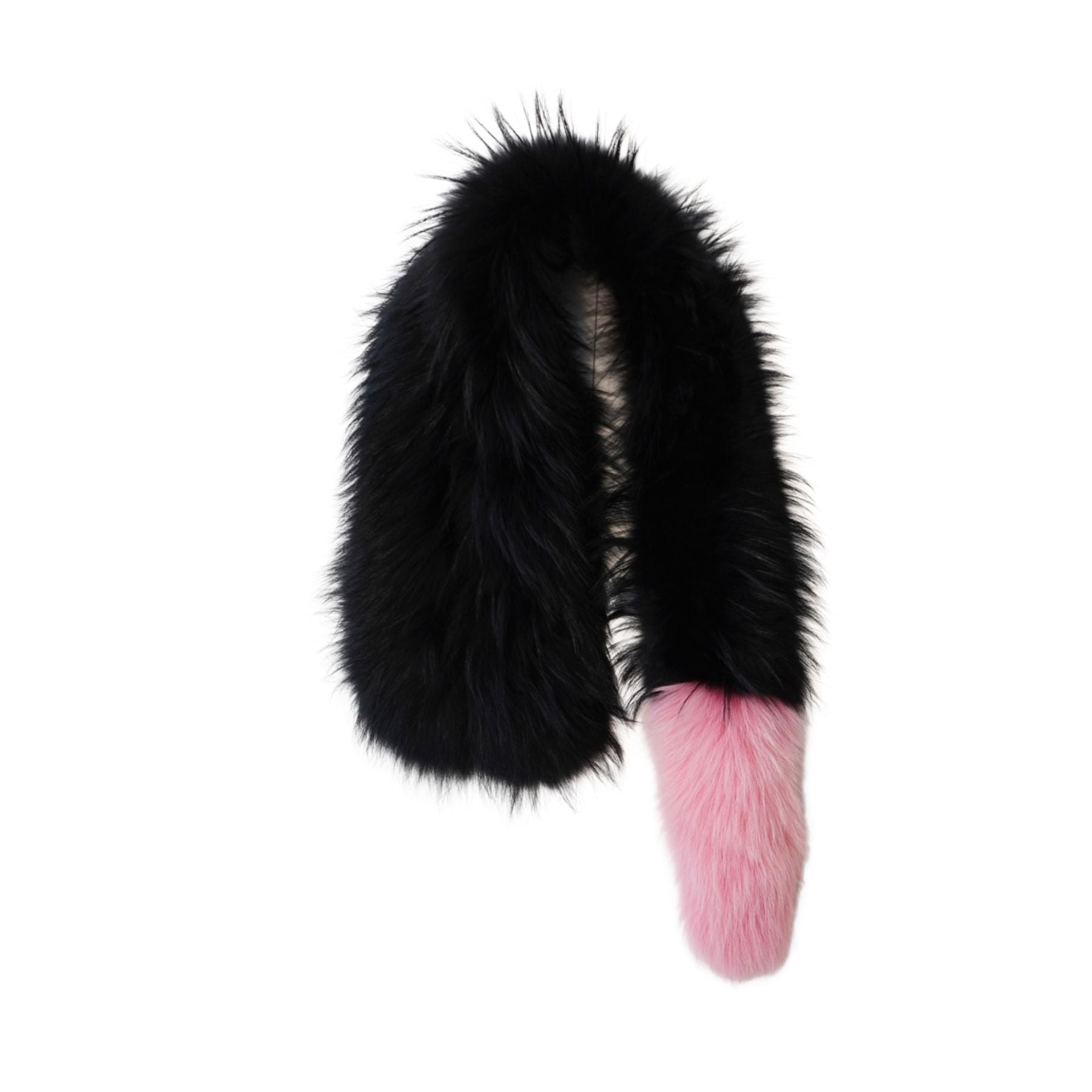 Charlotte Simone Fur Scarf Black/Pink - Main Image