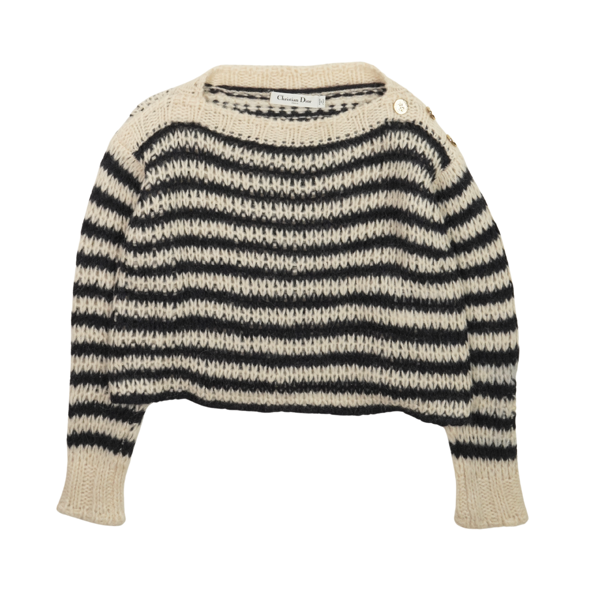 トップス Dior 90s stripe knit Christian Dior Striped Boat Sweater - Women's 4 – Fashionably Yours