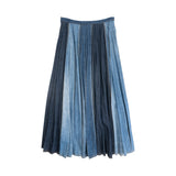 Christian Dior Two-Tone Denim Pleated Skirt - Women's 4