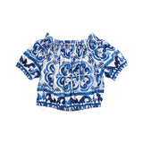 Dolce & Gabbana 'Majolica' Off Shoulder Top - Kid's 2