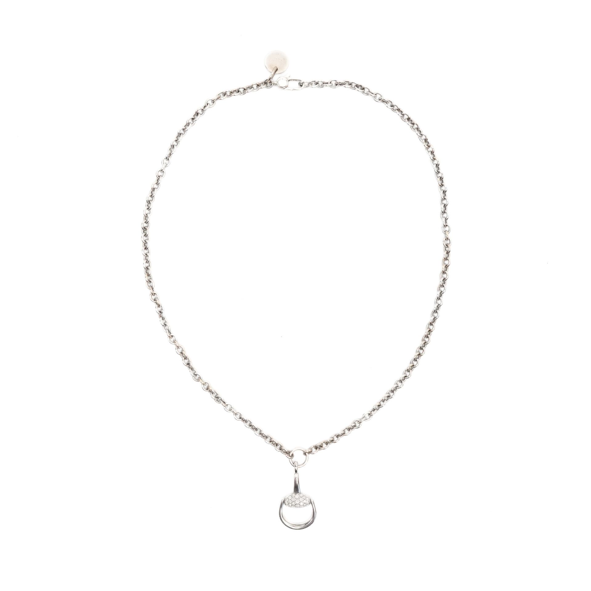 Gucci 'Pavé Horsebit' Pendant Necklace – Fashionably Yours Gucci 'Pavé Horsebit' Pendant Necklace – Fashionably Yours