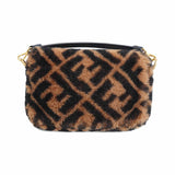Fendi 'Zucca Shearling Mini Baguette' Bag