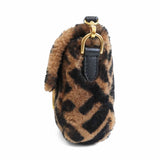 Fendi 'Zucca Shearling Mini Baguette' Bag