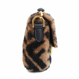 Fendi 'Zucca Shearling Mini Baguette' Bag
