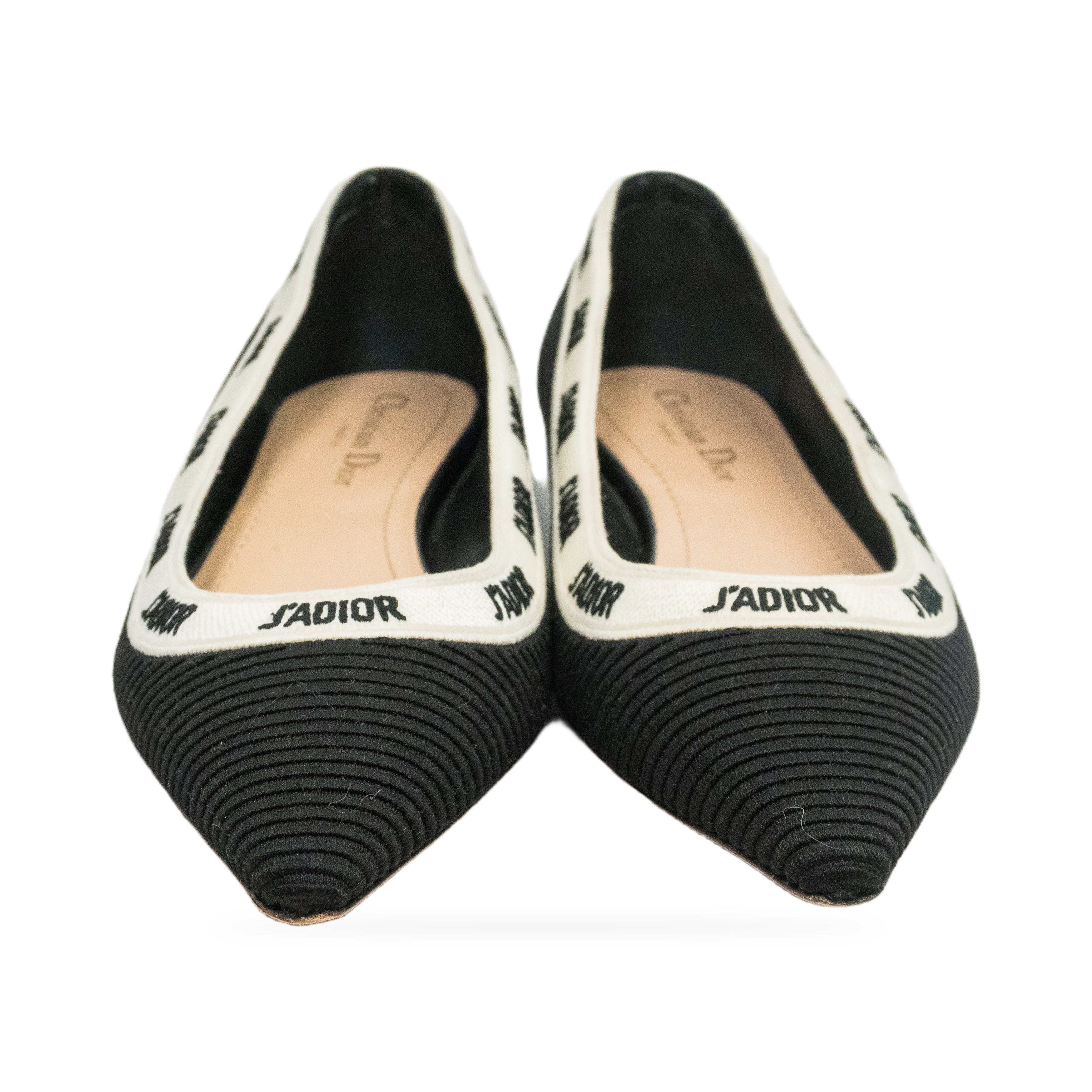 Dior Black White Flats front 2