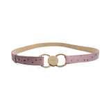 Escada Double Ring Pink Ostrich Leather Belt - 36