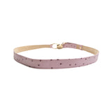 Escada Double Ring Pink Ostrich Leather Belt - 36