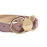 Escada Double Ring Pink Ostrich Leather Belt - 36