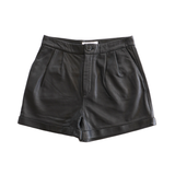 Frame Pleated Leather Shorts - Women's 25
