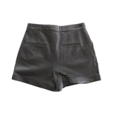 Frame Pleated Leather Shorts - Women's 25