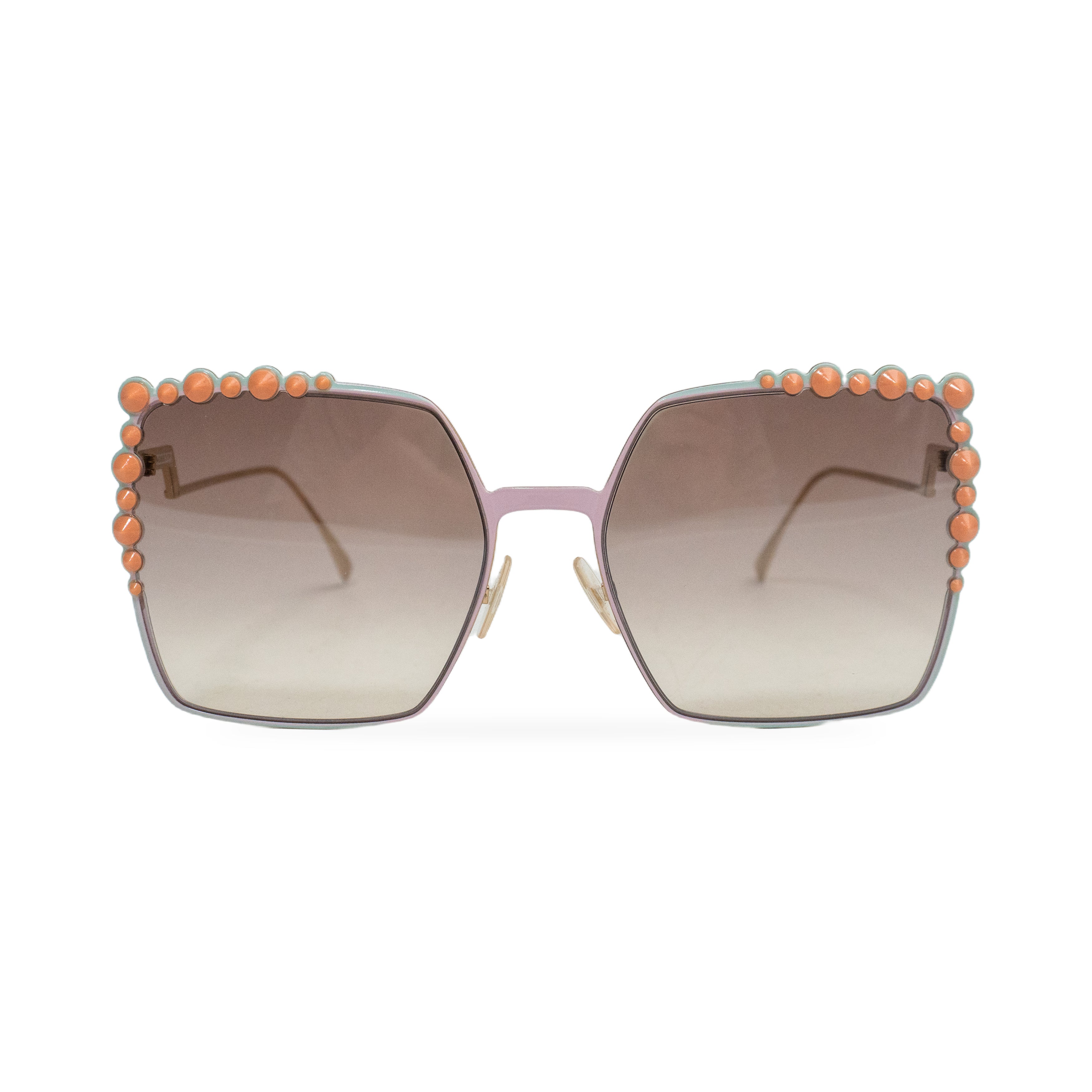 Fendi Pink Embellished Sunglasses front