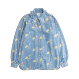 Ganni Puff-Sleeve Denim Shirt - Women's 40