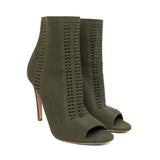 Gianvito Rossi Peeptoe Sock Boots - Women's 40