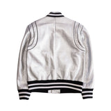 Givenchy Silver Leather Varsity Jacket - Men's 48