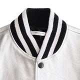 Givenchy Silver Leather Varsity Jacket - Men's 48