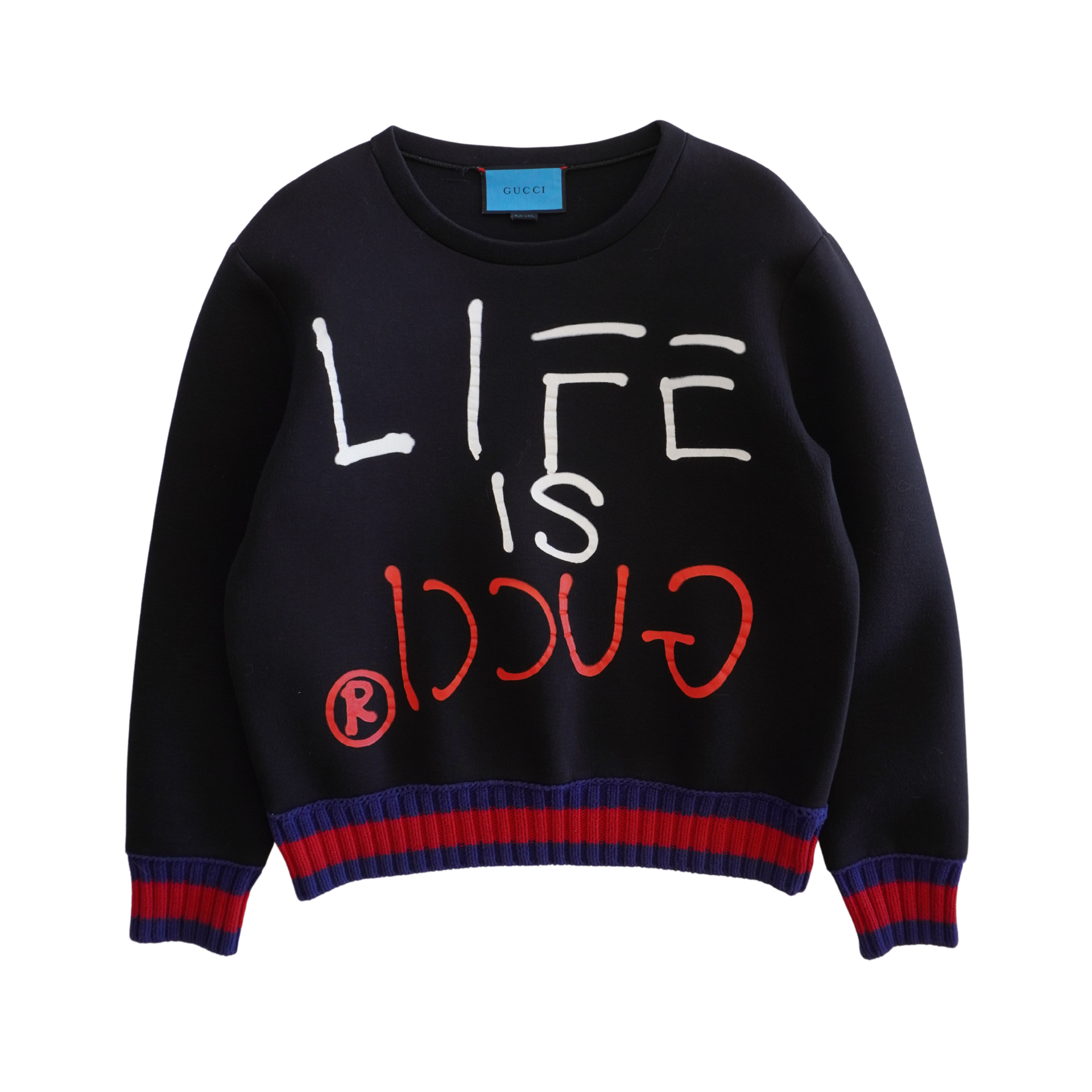 GUCCI life is gucci トレーナー Gucci 'Life is Gucci' Sweatshirt - Men's S – Fashionably Yours