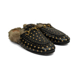 Gucci Studded Fur Mules - Women's 38