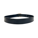 Gucci 'Interlocking G' Navy Skinny Belt - 26