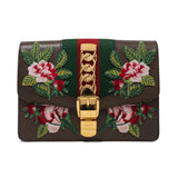 Gucci 'Sylvie' Floral Embroidered Leather Waist Bag