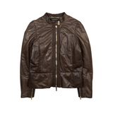 Gucci Vintage Leather Moto Jacket - Women's 42