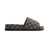Gucci 'GG' Monogram Canvas Slides - Men's 10