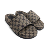 Gucci 'GG' Monogram Canvas Slides - Men's 10