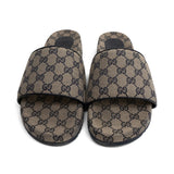 Gucci 'GG' Monogram Canvas Slides - Men's 10