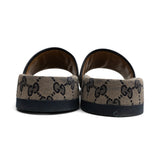 Gucci 'GG' Monogram Canvas Slides - Men's 10