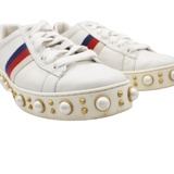 Gucci 'Ace Pearl' Low-Top Sneakers - Women's 39.5