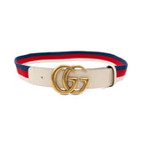 Gucci Canvas Striped 'Marmont' Belt - 36