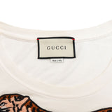 Gucci White Embroidered Leopard T-Shirt - Men's L