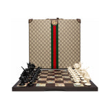 Gucci decorative chessboard set with GG Supreme carrying case