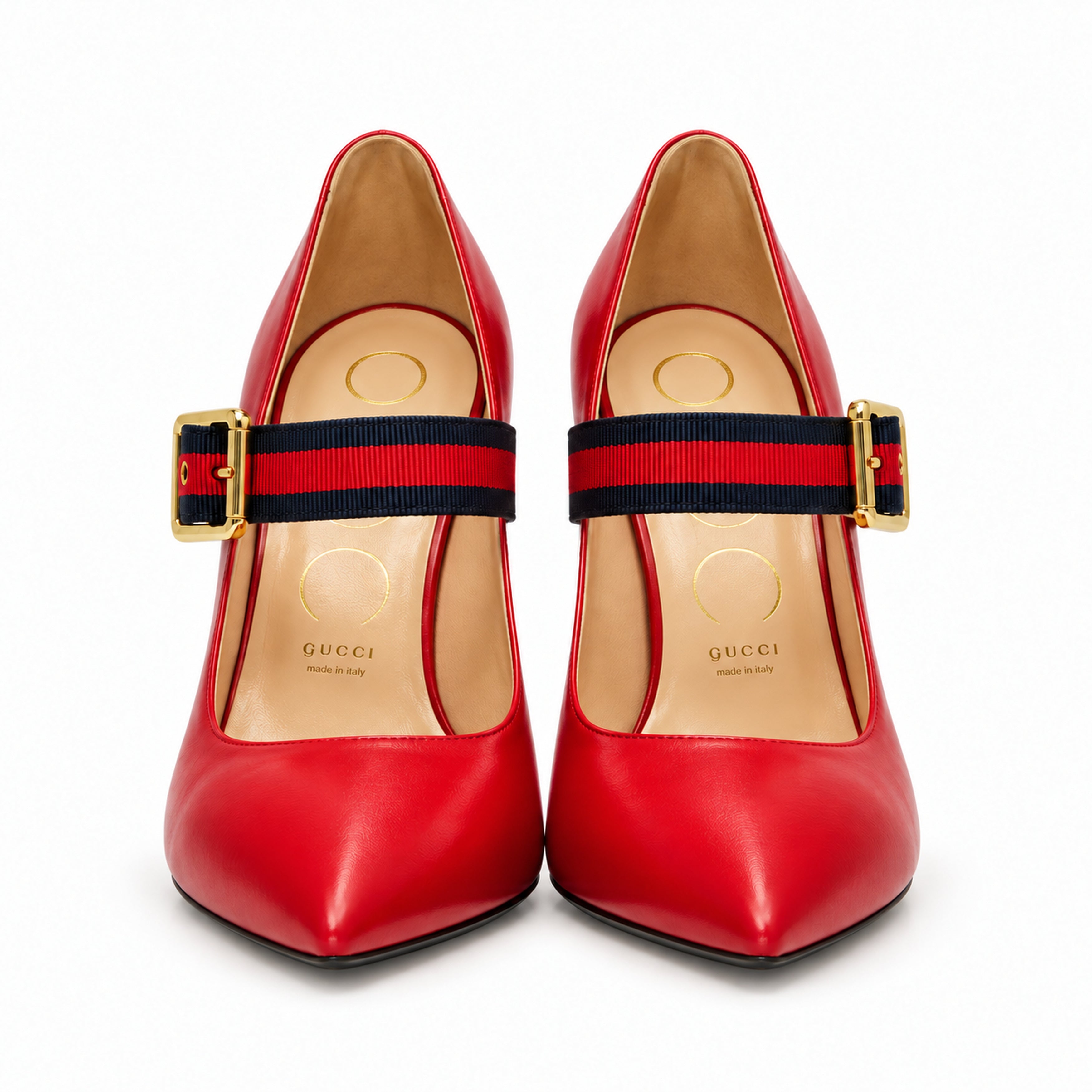 Gucci Sylvie red pumps front pair