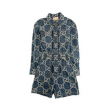Gucci 'GG' Jacquard Denim Romper - Women's 36