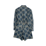 Gucci 'GG' Jacquard Denim Romper - Women's 36