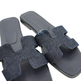Hermes 'Oran' Denim Sandals - Women's 37