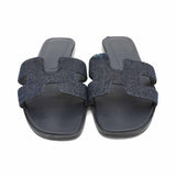 Hermes 'Oran' Denim Sandals - Women's 37
