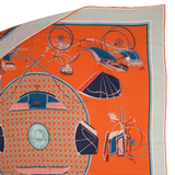 Hermes 'Les Voitures A Transformation' Cashmere Scarf