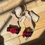 Gucci 'Rose Web' Heels - Women's 36.5